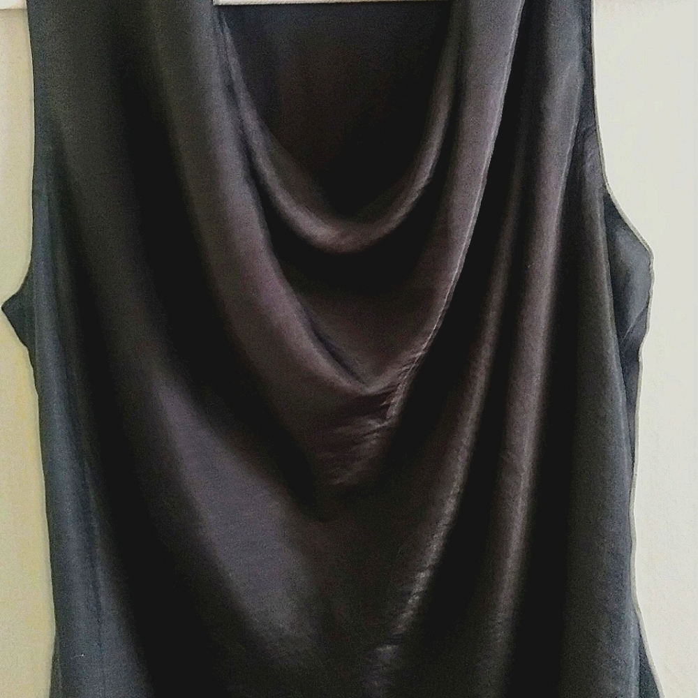 International concepts. Black sleeveless blouse.